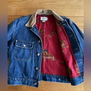 Vintage Polo Ralph Lauren (L) Equestrian Lined Denim Trucker Jacket